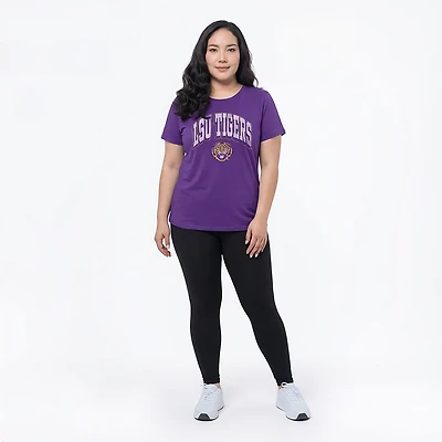WILDCAT RETRO Women's LSU Arch Shadow Boxy T-shirt