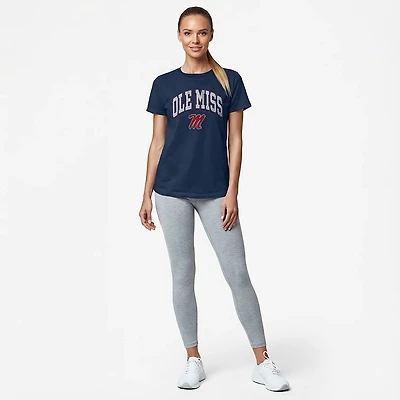 WILDCAT RETRO Women's Ole Miss Arch Shadow Boxy T-shirt