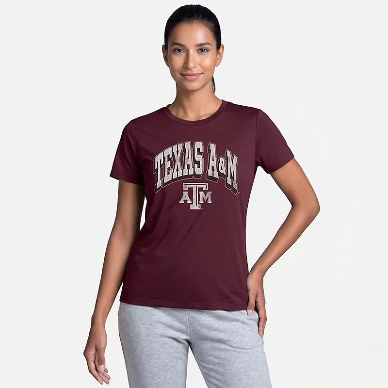 WILDCAT RETRO Women's Texas A&M Arch Shadow Boxy T-shirt