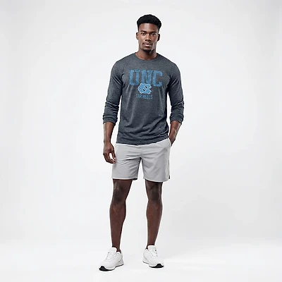 Champion Men's UNC School Initials Over Mascot Triumph Long Sleeve T-shirt