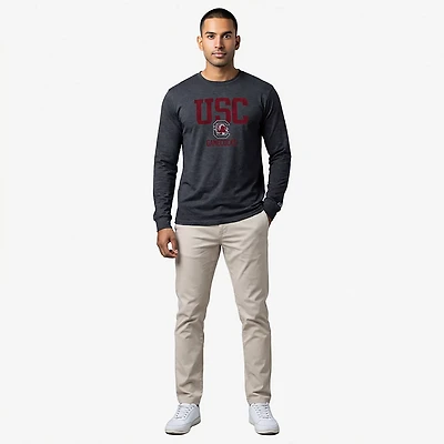 Champion Men's South Carolina School Initials Over Mascot Triumph Long Sleeve T-shirt