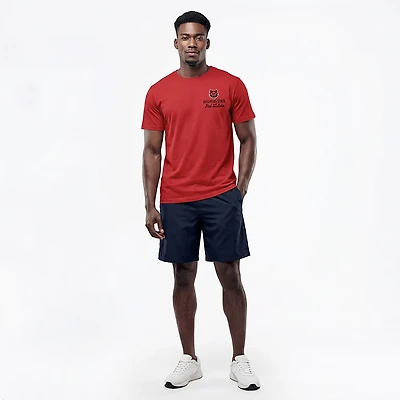 Image One Men's Arkansas State University Red Wolfs Mascot Overlay Short Sleeve T-shirt