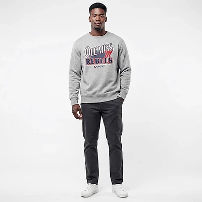 '47 Men's Ole Miss Rebels School Diagonal Regional Headline Long Sleeve Crew Sweatshirt
