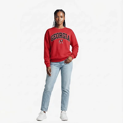 Pressbox Women's University of Georgia Deep Basic Arch Janise Oversized Sweeper Top