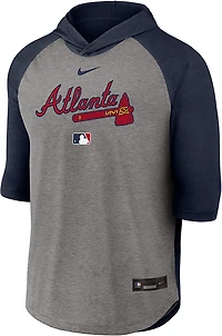Nike Men’s Atlanta Braves 3/4-Sleeve Flux Hoodie T-Shirt