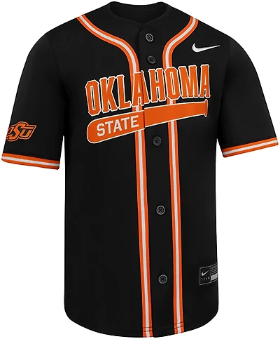 Nike Boys' Oklahoma State University Limited Full Button Baseball Jersey