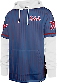 '47 University of Mississippi Primary Logo Pinstripe Double Header Hoodie