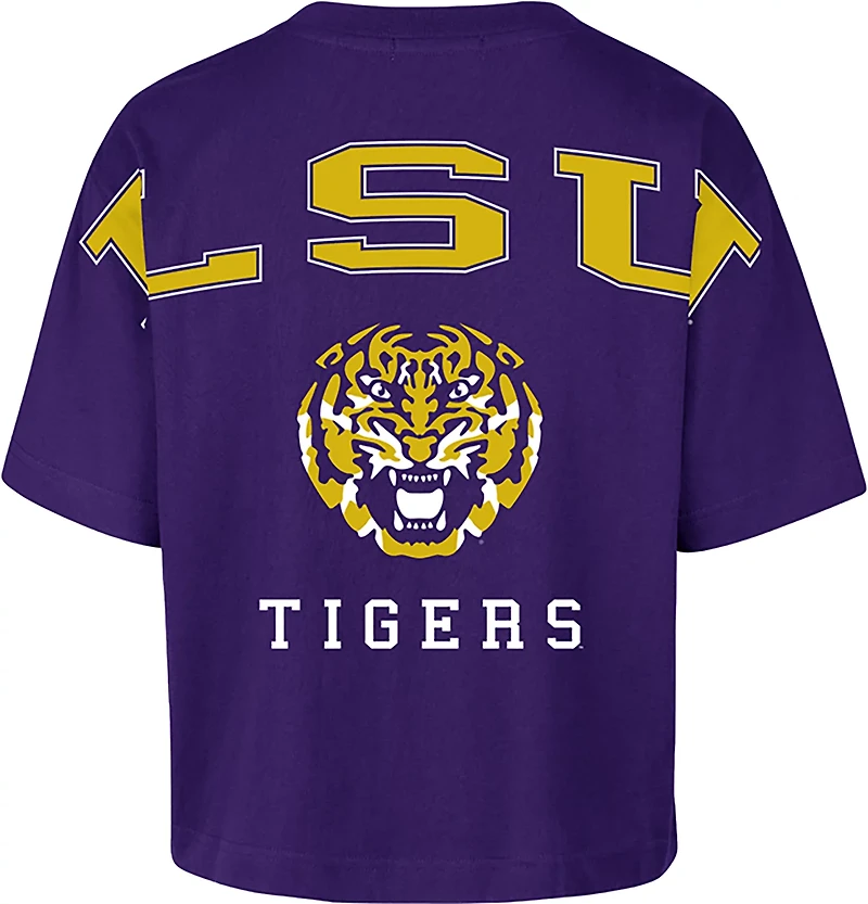 47 Women's LSU Back Out Foundation Crop DS T-shirt