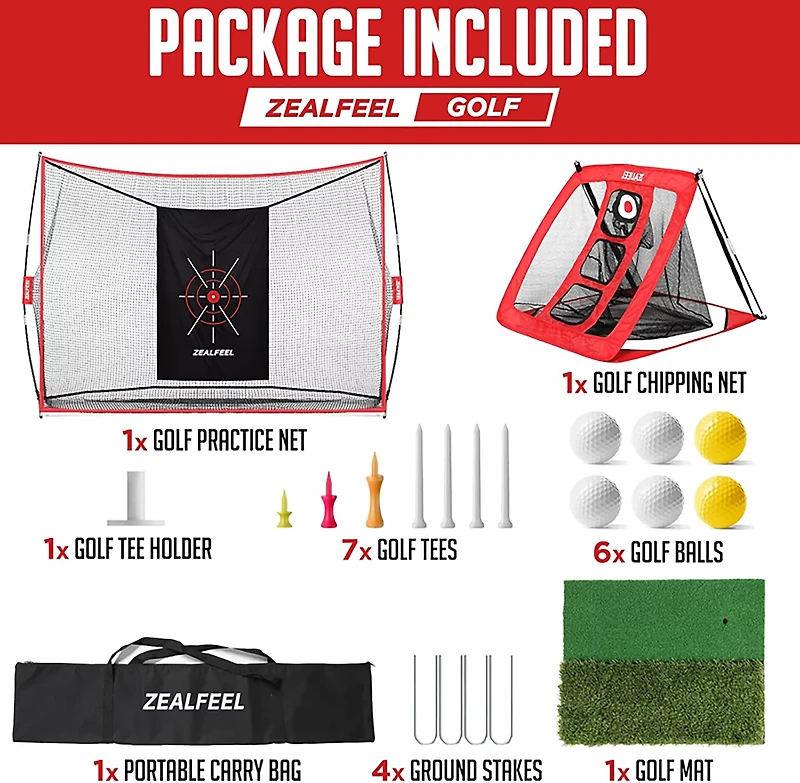 Zealfeel 10 x 7 ft Practice Net with Chipping Target