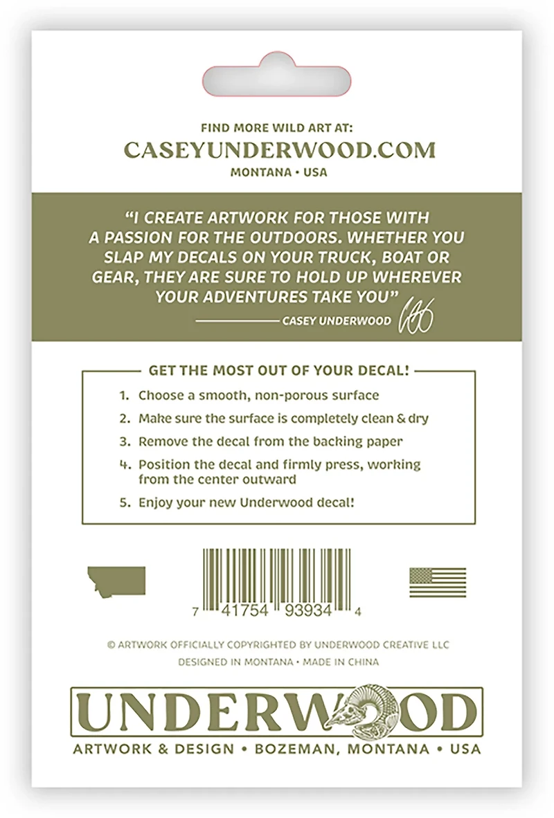 Casey Underwood Bluegill Decal