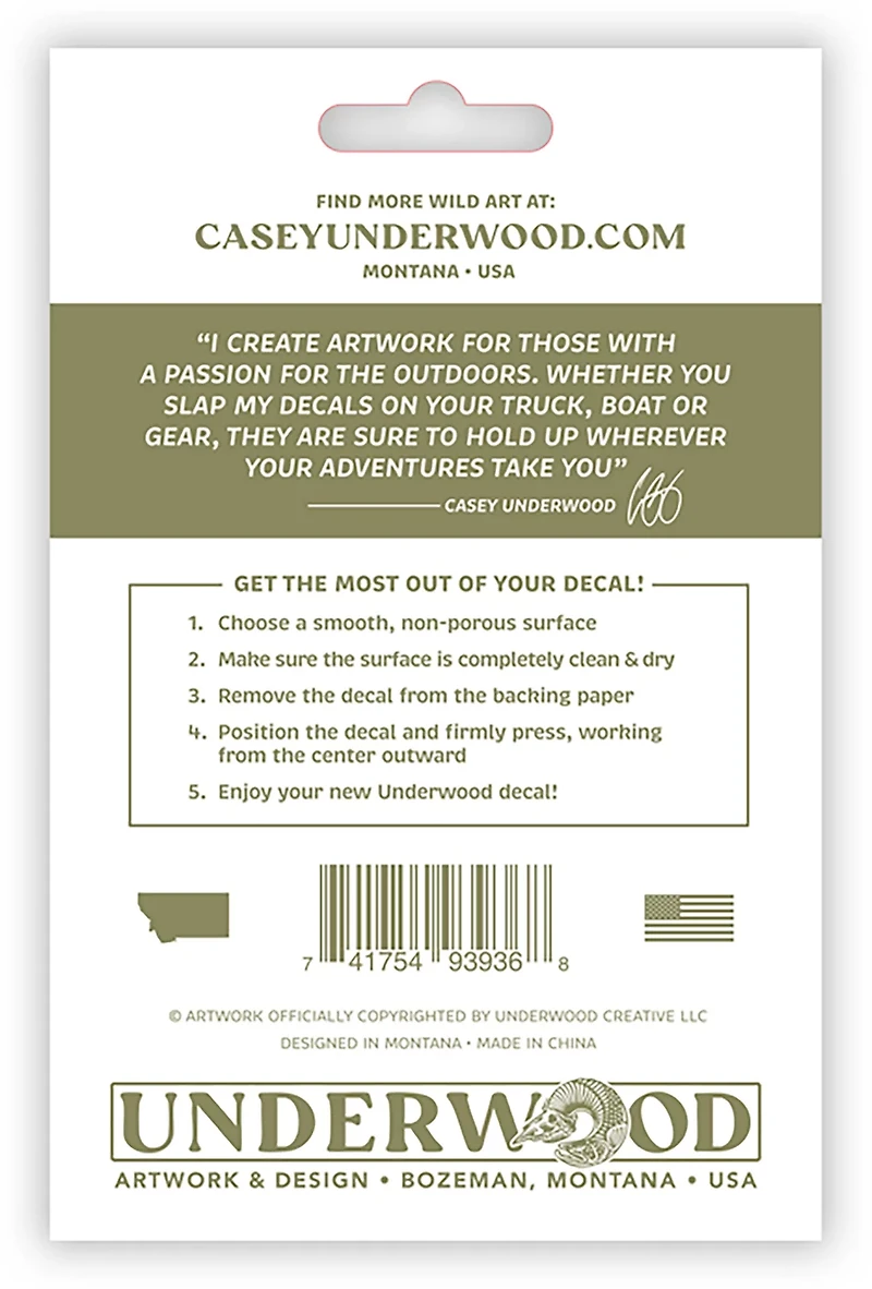 Casey Underwood Pumpkinseed Decal