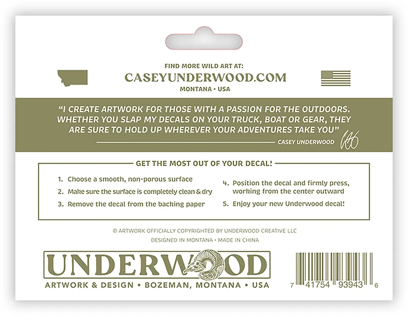 Casey Underwood Mallard Decal