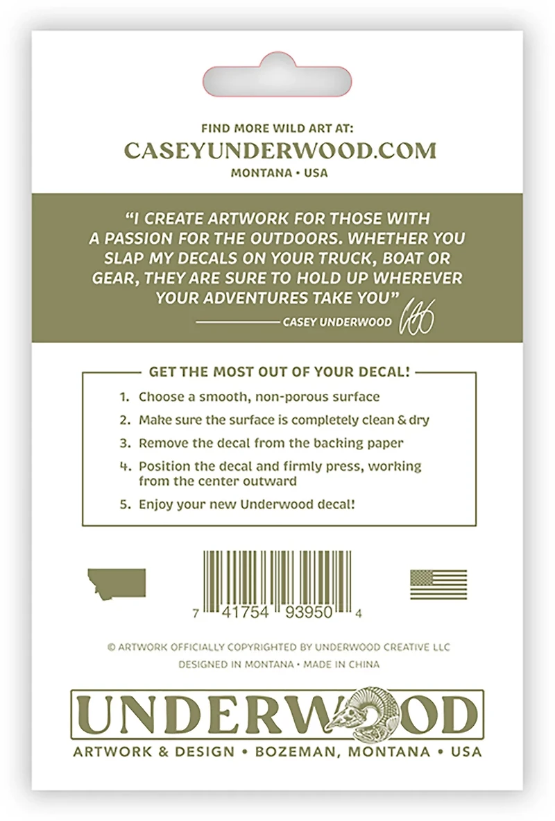 Casey Underwood USA Whitetail Decal