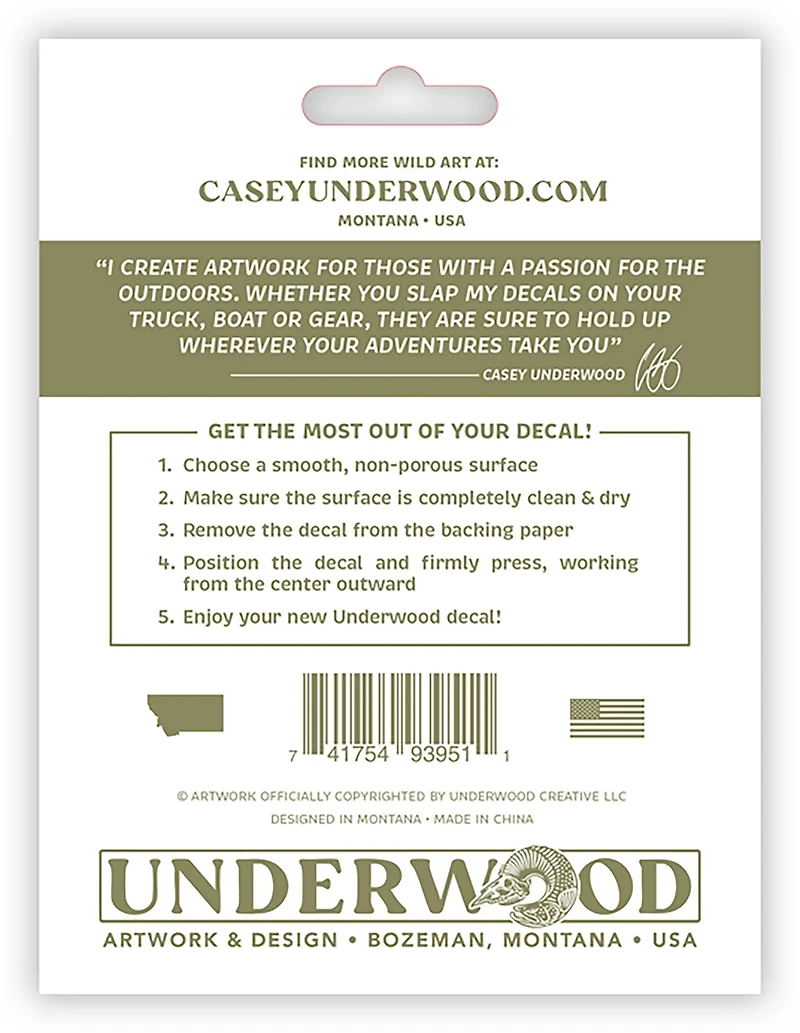 Casey Underwood Whitetail Track Decal