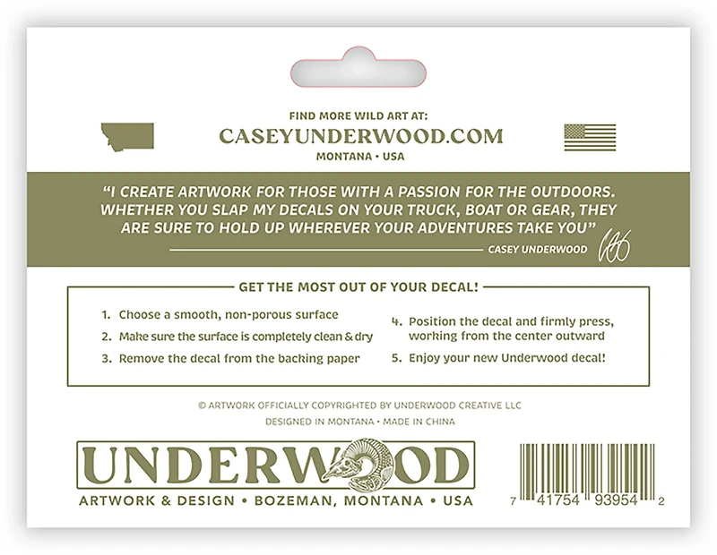 Casey Underwood Black Lab Decal