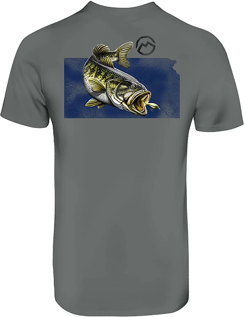 Magellan Outdoors Men's Kansas Bass Overlap State Graphic T-shirt