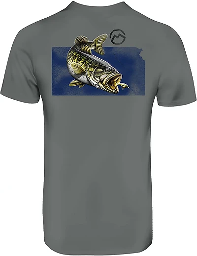Magellan Outdoors Men's Kansas Bass Overlap State Graphic T-shirt