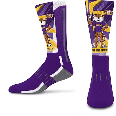 For Bare Feet Adults' Louisiana State University Mascot Retro Vibes Socks