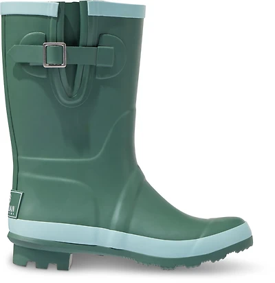 Magellan Outdoors Womens Two Tone Green Rubber Boot