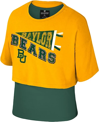 Colosseum Athletics Girls' Baylor University Riley 2Fer Graphic T-shirt