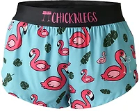 ChicknLegs Women's Blue Flamingo Split Shorts 1.5