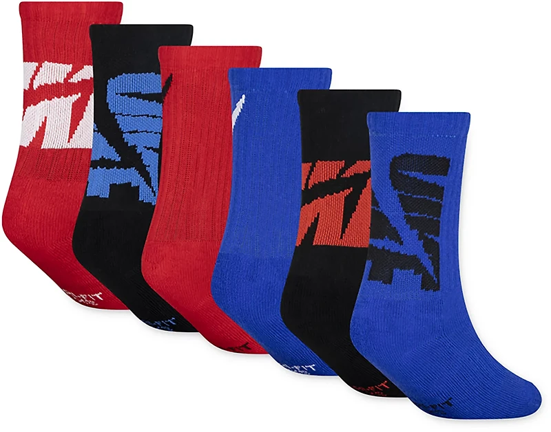 Nike Boys' Swoosh Impression Crew Socks 6-pack