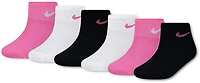 Nike Girl's Metallic Swoosh Quarter Socks 6-pack