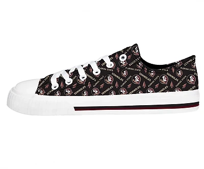 FOCO Women's Florida State Seminoles Low Top Repeat Print Canvas Shoes