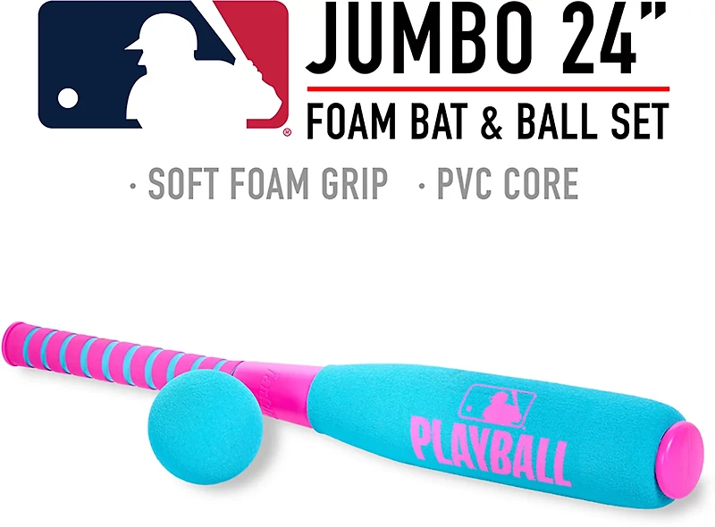 Franklin Sports MLB Play Ball 24 in Kids’ Foam Baseball Bat + Ball Set
