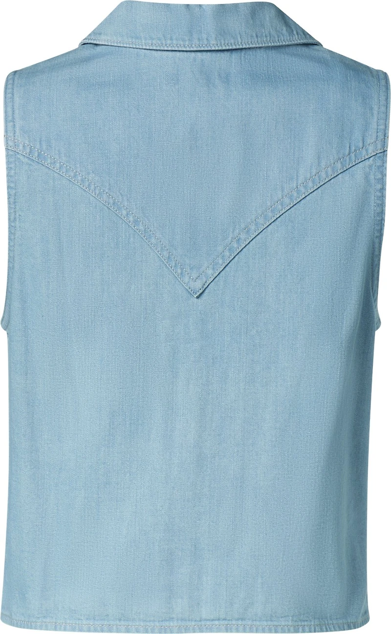 Wrangler Women's Denim Front Tie Shirt Vest