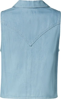Wrangler Women's Denim Front Tie Shirt Vest