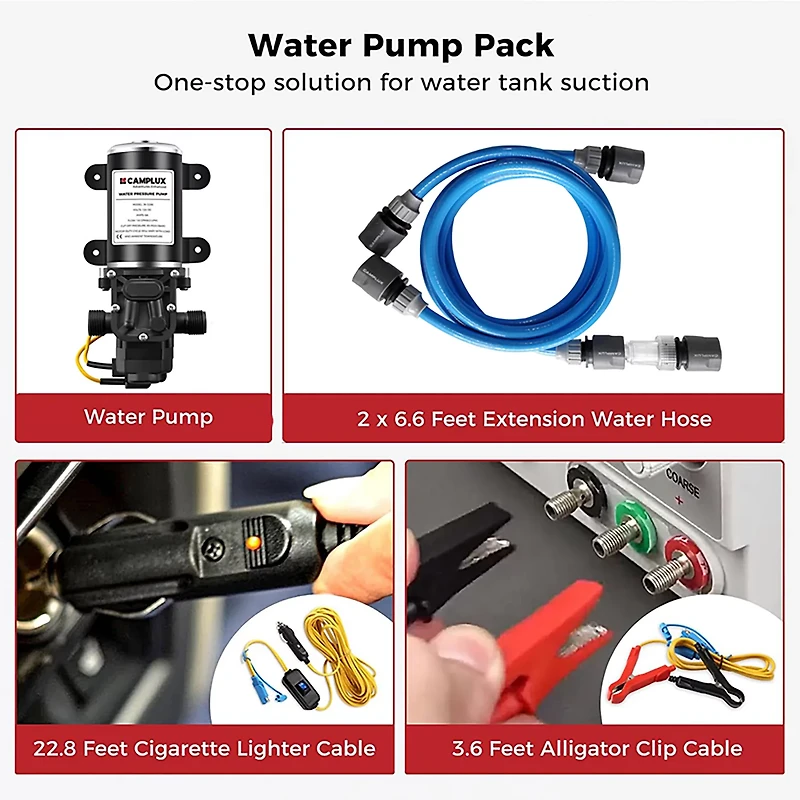 CampLux 12 Volt Water Pressure Diaphragm Pump Kit