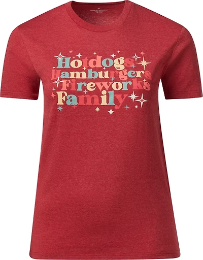 Academy Sports + Outdoors Women's Americana Hotdogs And Hamburgers T-shirt