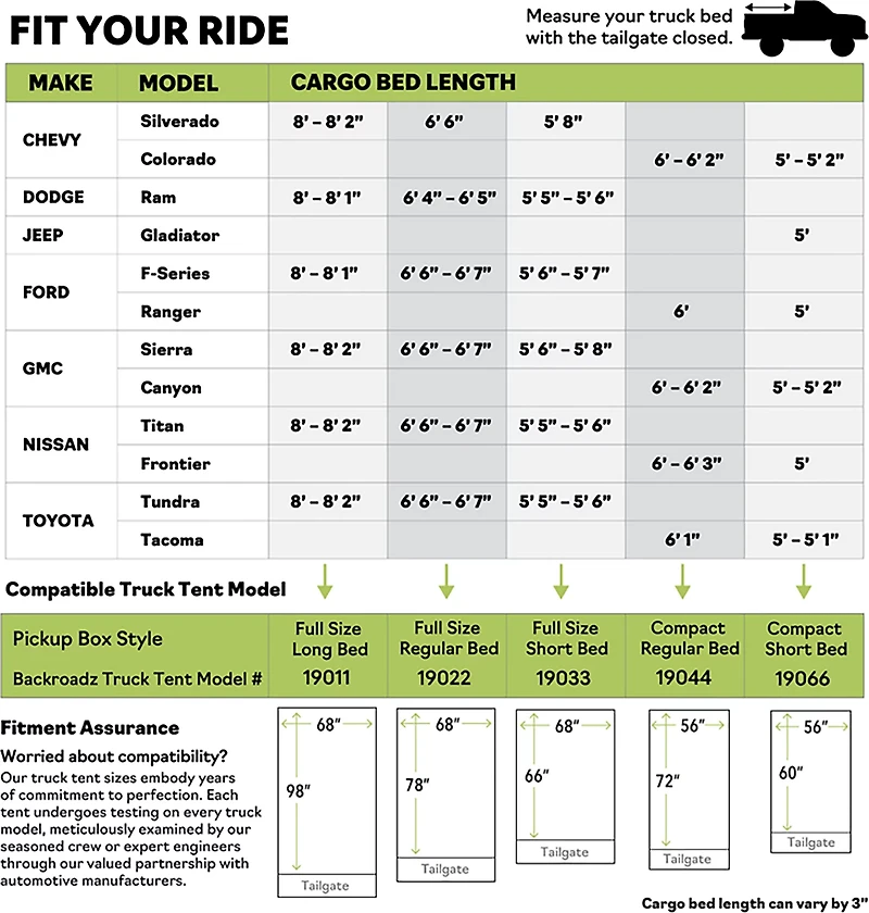 Napier Outdoors Backroadz 2-Person Compact Regular Bed Truck Tent