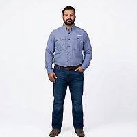 Magellan Outdoors Men's Aransas Pass Mini Check Long Sleeve Fishing Shirt