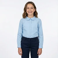 French Toast Girls' Long Sleeve Modern Peter Pan Blouse
