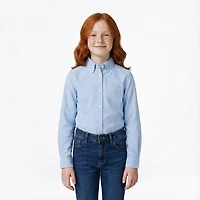 French Toast Girls' Long Sleeve Oxford Blouse with Darts