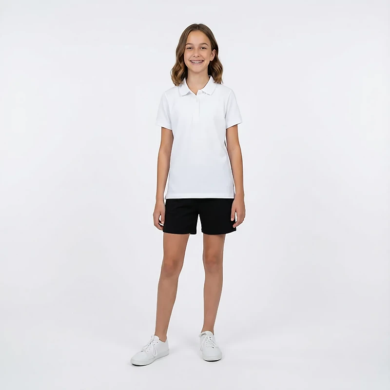 French Toast Girls' Short Sleeve Stretch Pique Polo Shirt