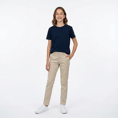 French Toast Girls' Extended Sizing Skinny Stretch Twill Pant