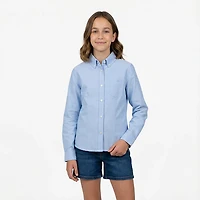 French Toast Girls' Extended Sizing Long Sleeve Oxford Blouse