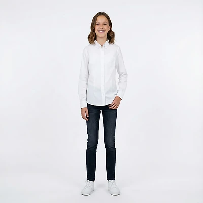 French Toast Girls' Extended Sizing Long Sleeve Oxford Blouse