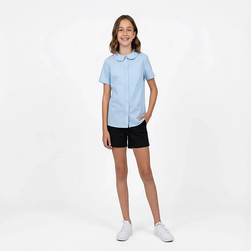 French Toast Girls' Plus Modern Peter Pan Blouse