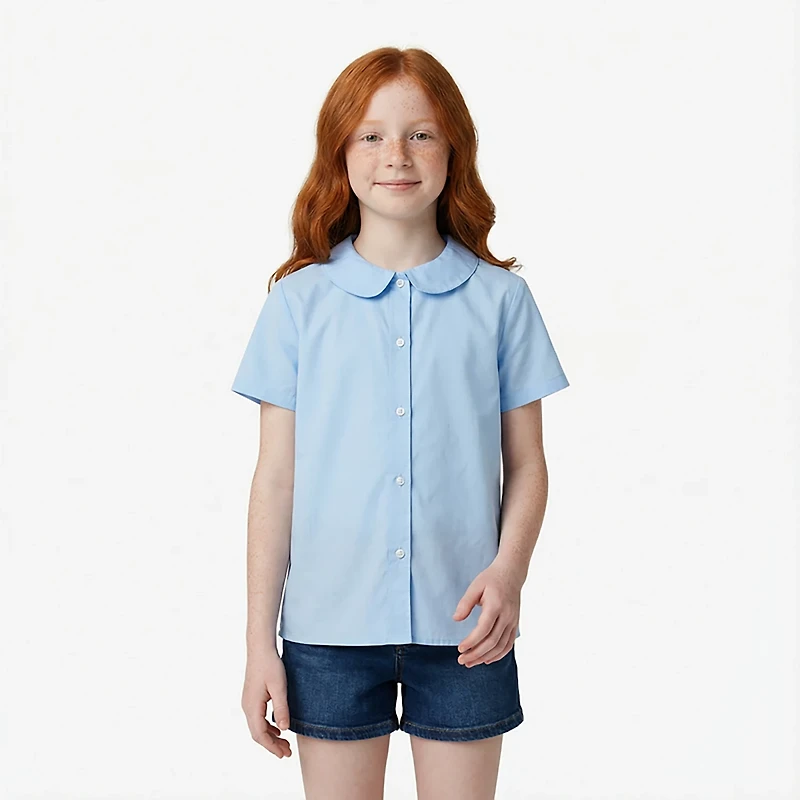 French Toast Girls' Plus Modern Peter Pan Blouse