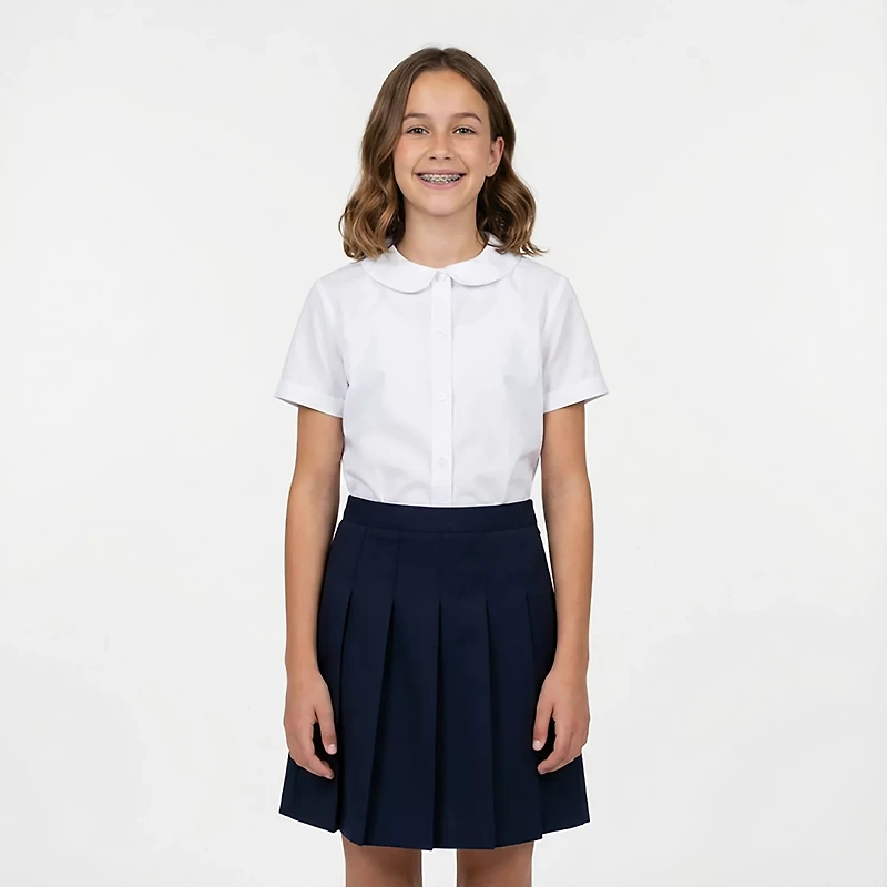 French Toast Girls' Plus Modern Peter Pan Blouse