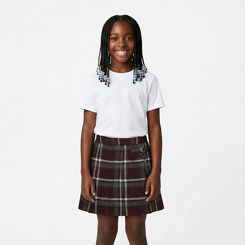 French Toast Girls' Plaid 2-Tab Uniform Scooter