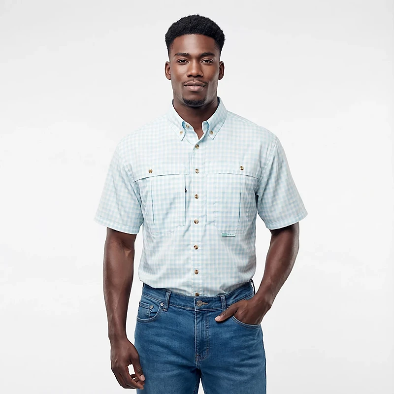 Drake Waterfowl Men's FeatherLite Plaid Wingshooter's Short Sleeve Shirt