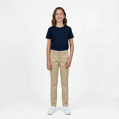 French Toast @School Girls' Adjustable Waist Stretch Twill Skinny Pants