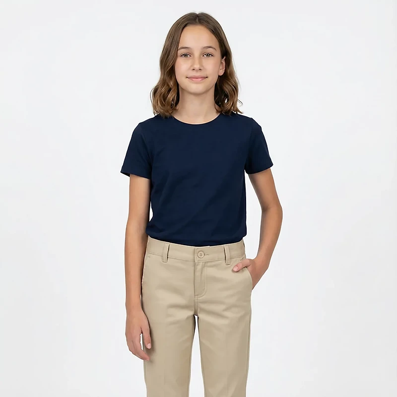 French Toast @School Girls' Adjustable Waist Stretch Twill Skinny Pants