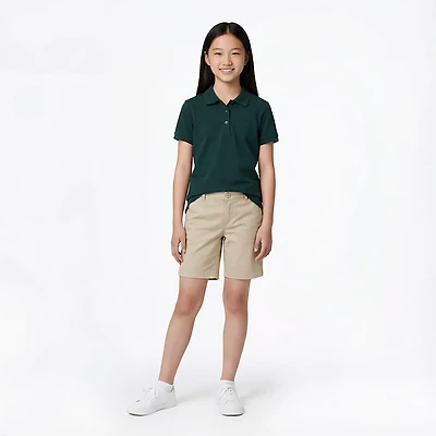 French Toast @School Girls' Picot Collar Interlock School Polo Shirt