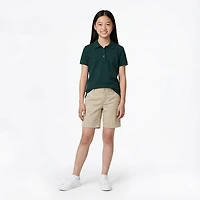 French Toast @School Girls' Picot Collar Interlock School Polo Shirt